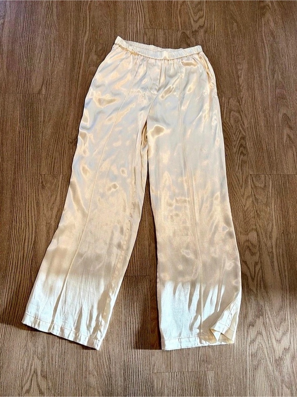 WAYF Wide Leg Rayon Pants in White Size Small Like New